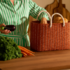 Handmade Portable Woven Basket khaki