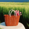 Handmade Portable Woven Basket khaki