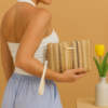 Boho Chic Woven Rattan Clutch Brown